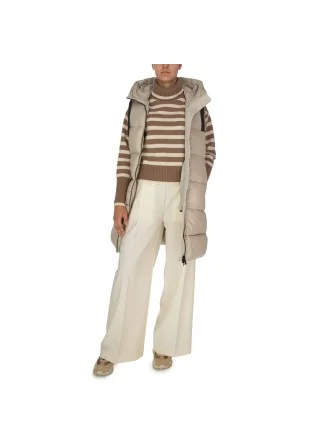 SEMICOUTURE | MAGLIONE A RIGHE MARRONE BEIGE