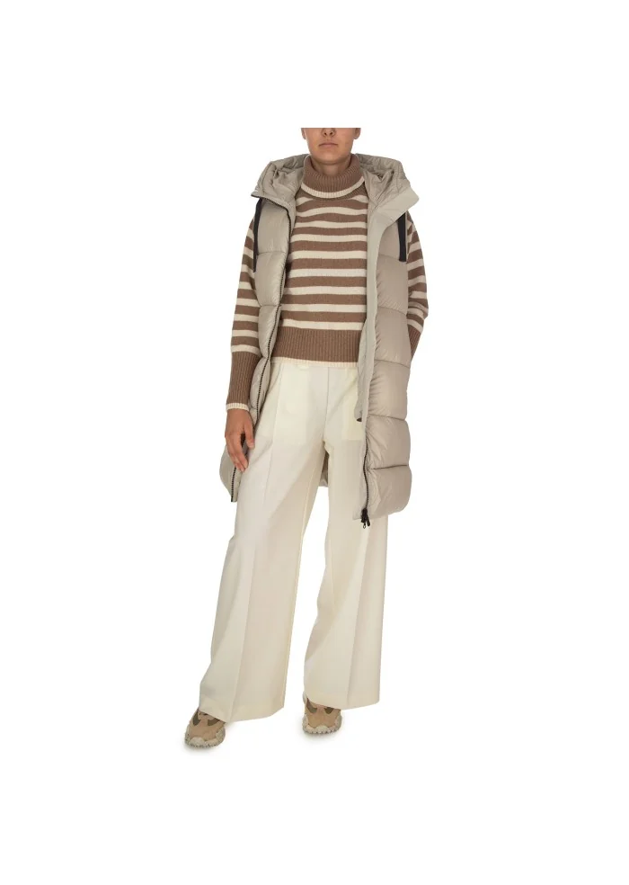 womens striped sweater semicouture brown beige