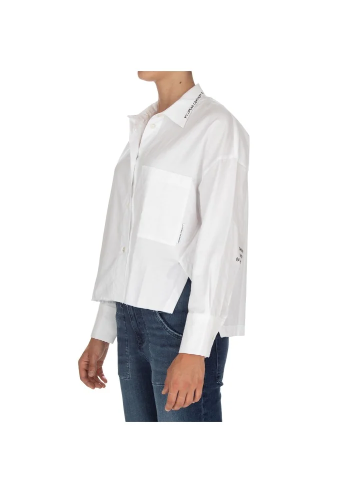 camicia donna noumeno concept asimmetrica bianco