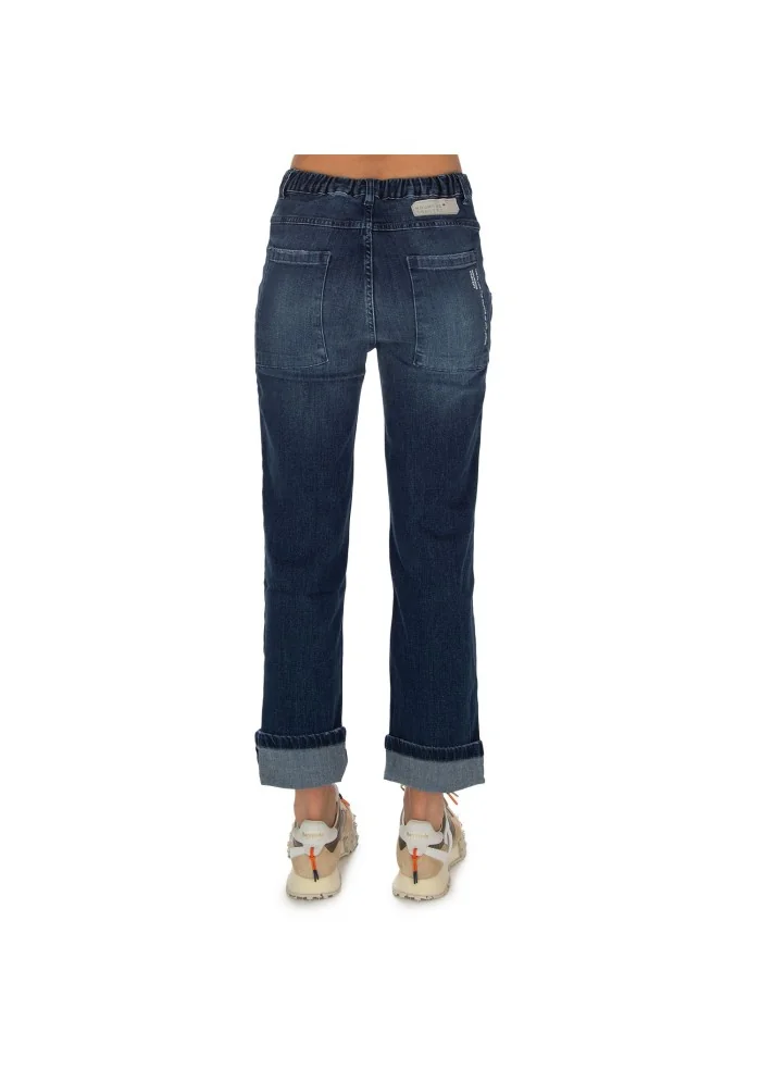 damen jeans noumeno concept elastisch bund blau