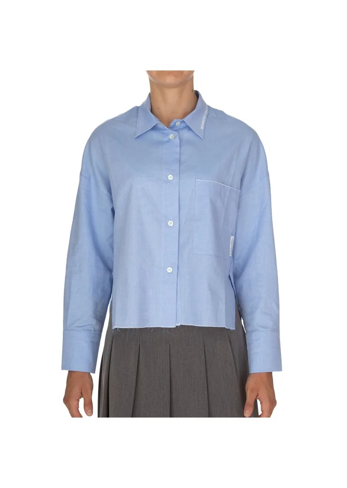 camicia donna noumeno concept asimmetrica azzurro