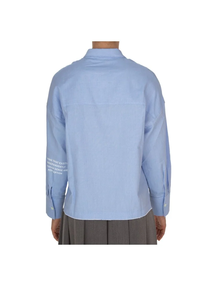 camicia donna noumeno concept asimmetrica azzurro