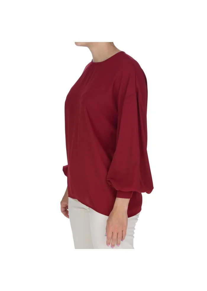 damen bluse kartika rundhalsausschnitt rot