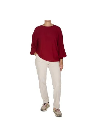 KARTIKA | BLUSE RUNDHALSAUSSCHNITT ROT