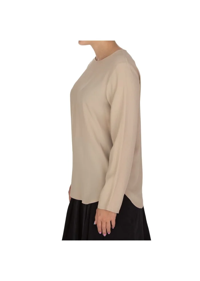 womens blouse kartika crew neck beige