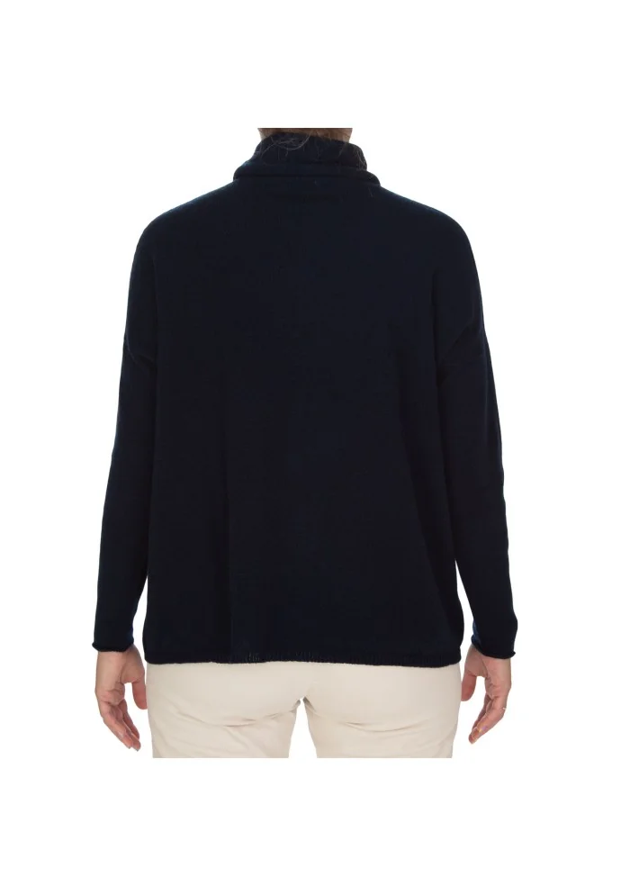 maglione riviera cashmere collo alto blu notte