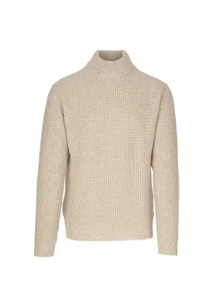 mens sweater daniele fiesoli high collar beige