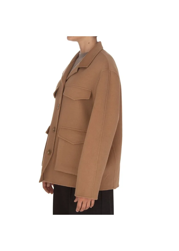 cappotto donna semicouture tasche marrone