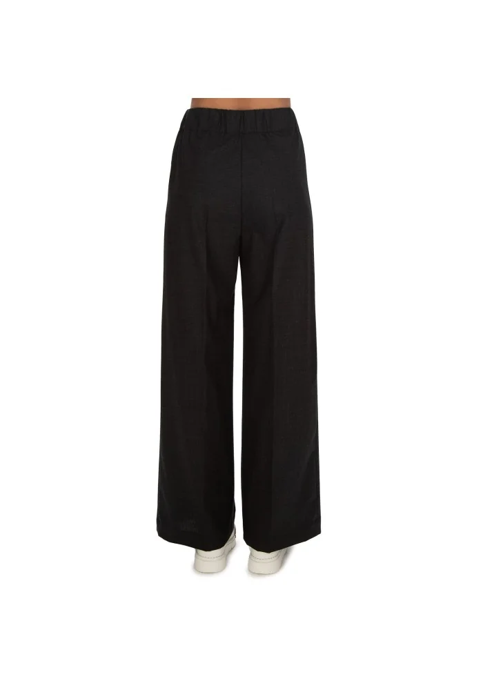 damen hose semicouture breites bein anthrazitgrau