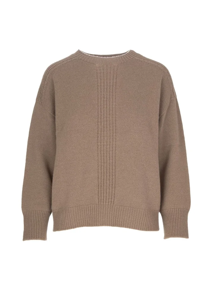 womens sweater cashmere island pitigliano taupe grey