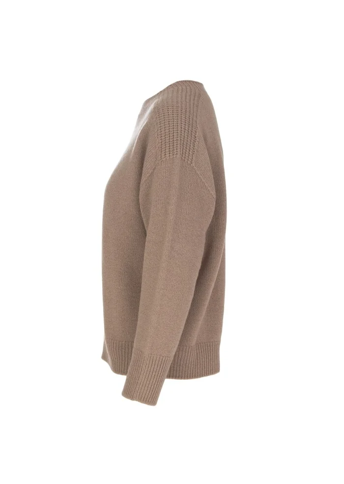 womens sweater cashmere island pitigliano taupe grey