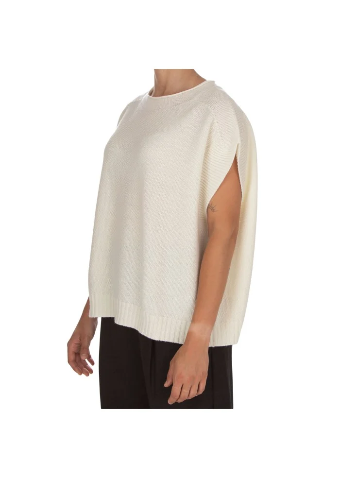 womens sleeveless top cashmere island certaldo polar white