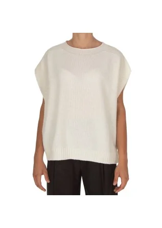 CASHMERE ISLAND | SLEEVELESS TOP CERTALDO POLAR WHITE