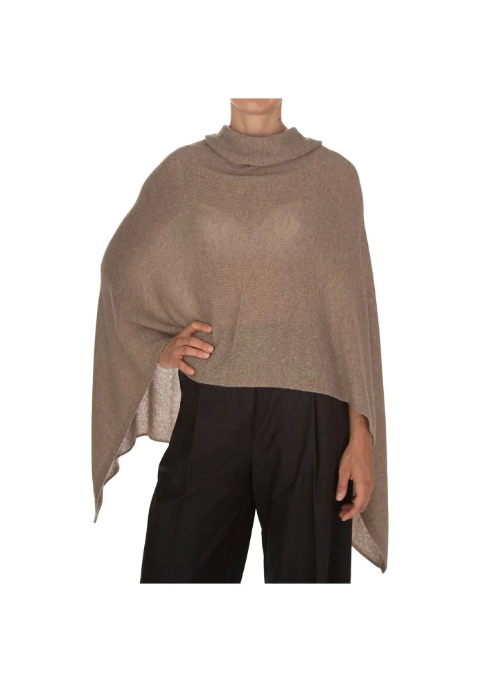 damen cape riviera cashmere glatt braun