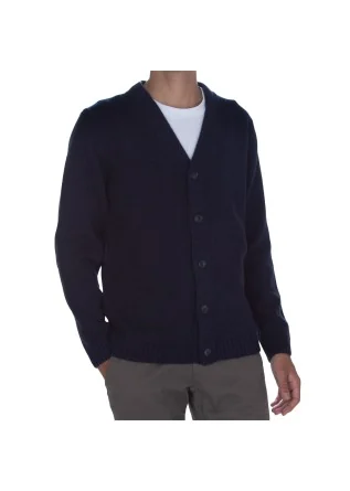 cardigan uomo daniele fiesoli scollo a v blu