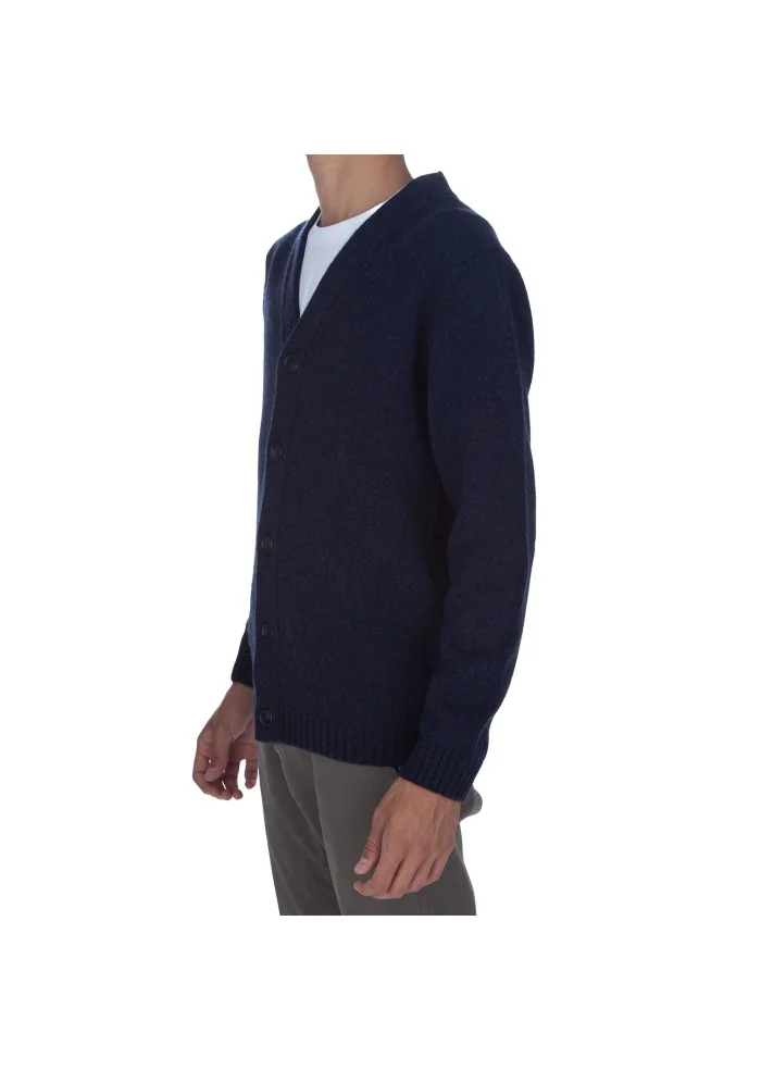 cardigan uomo daniele fiesoli scollo a v blu