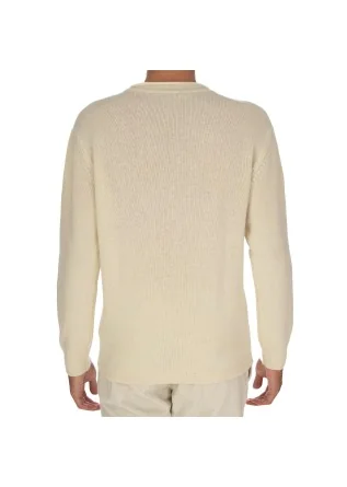 maglione uomo wool and co girocollo bianco panna