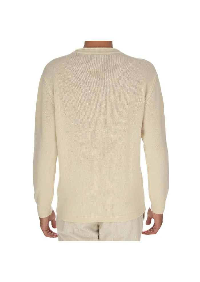 herren pullover wool and co rundhals cremeweiss