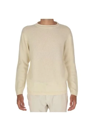 WOOL & CO | MAGLIONE GIROCOLLO BIANCO PANNA