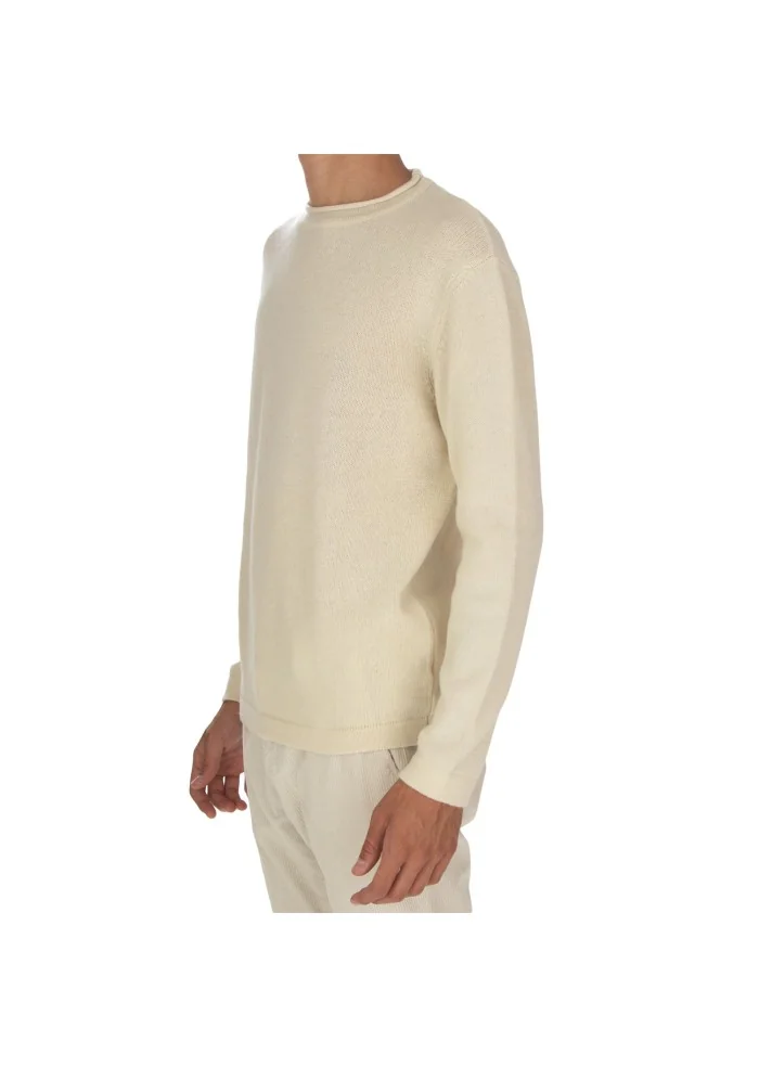 maglione uomo wool and co girocollo bianco panna