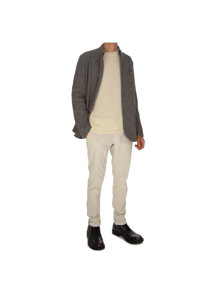 maglione uomo wool and co girocollo bianco panna