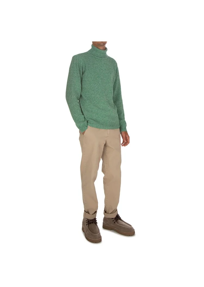 maglione uomo wool and co dolcevita verde