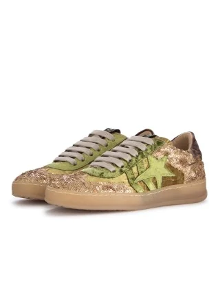 damen sneaker mimmu pailettes grun gold