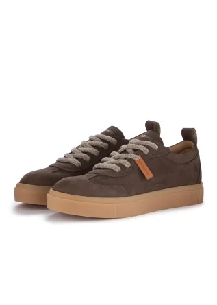 mens sneakers panchic leather dark brown