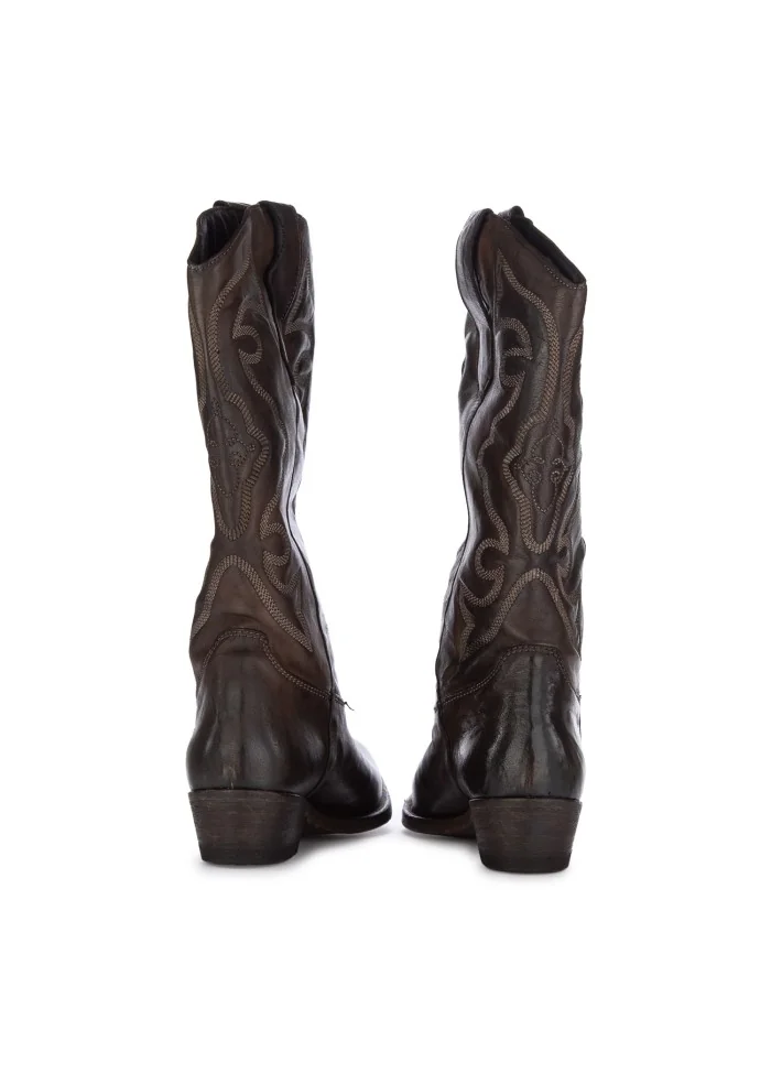 womens cowboy boots keep crust brandy brown