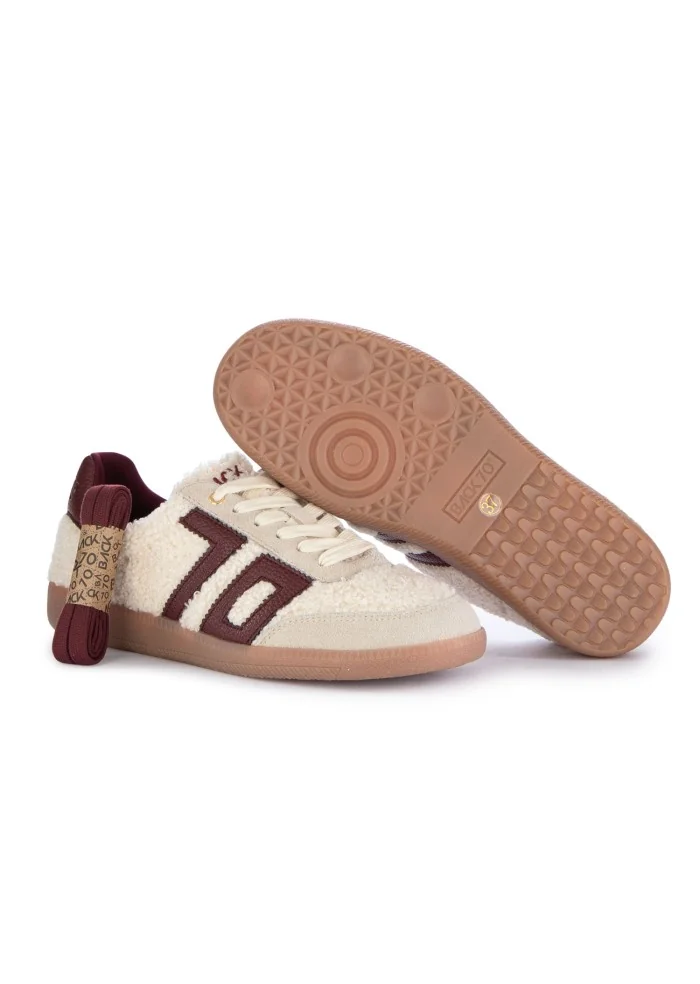 sneakers donna back 70 teddy bianco bordeaux