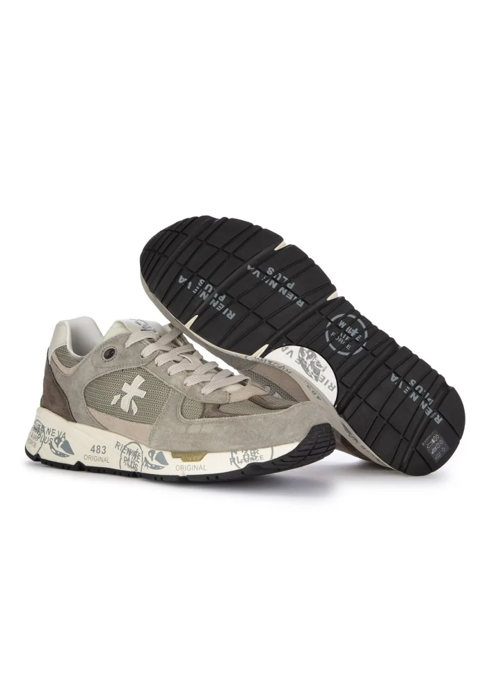 mens sneakers premiata maze grey brown