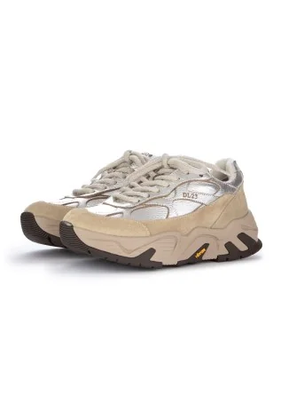 damen sneaker lemargo laminato silber taupe