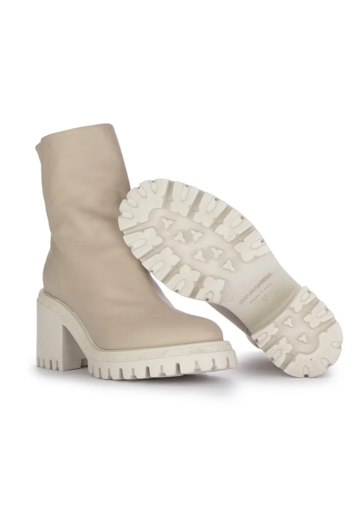 womens heeled ankle boots halmanera baron peyote cream white