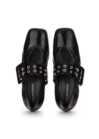 HALMANERA | FLAT SHOES GLAZE BLACK