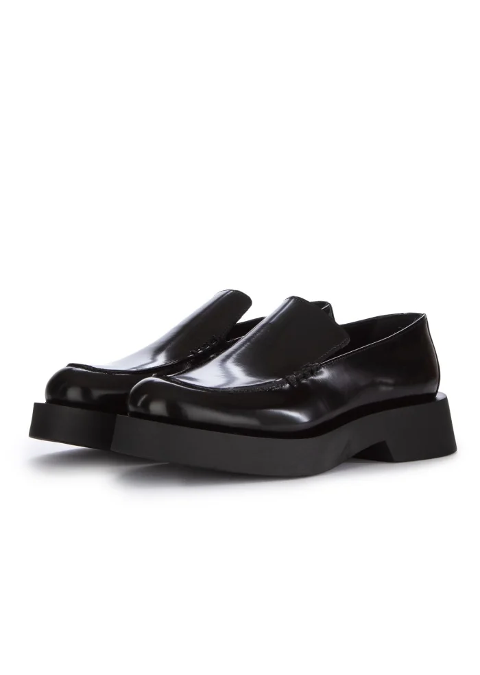 damen loafer poesie veneziane dicke sohle abrasivato schwarz