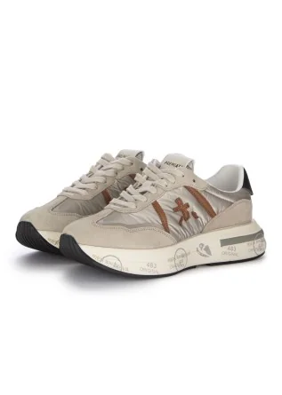 sneakers donna premiata cassie argento beige