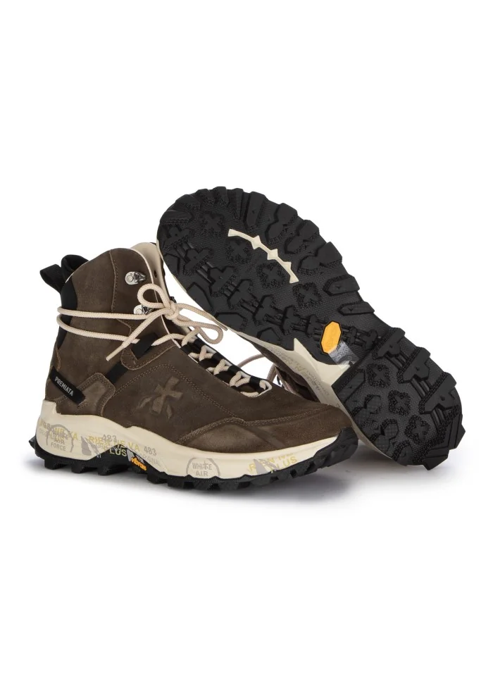 mens laced ankle boots premiata saintcross brown