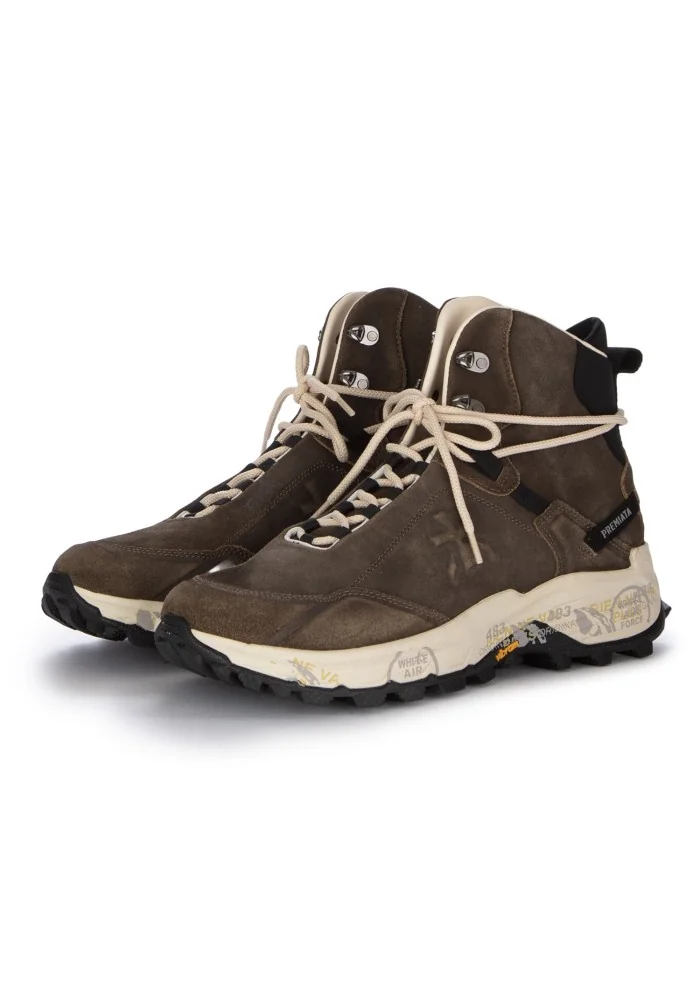 mens laced ankle boots premiata saintcross brown