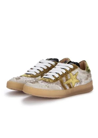 sneakers donna mimmu pailettes bianco oro