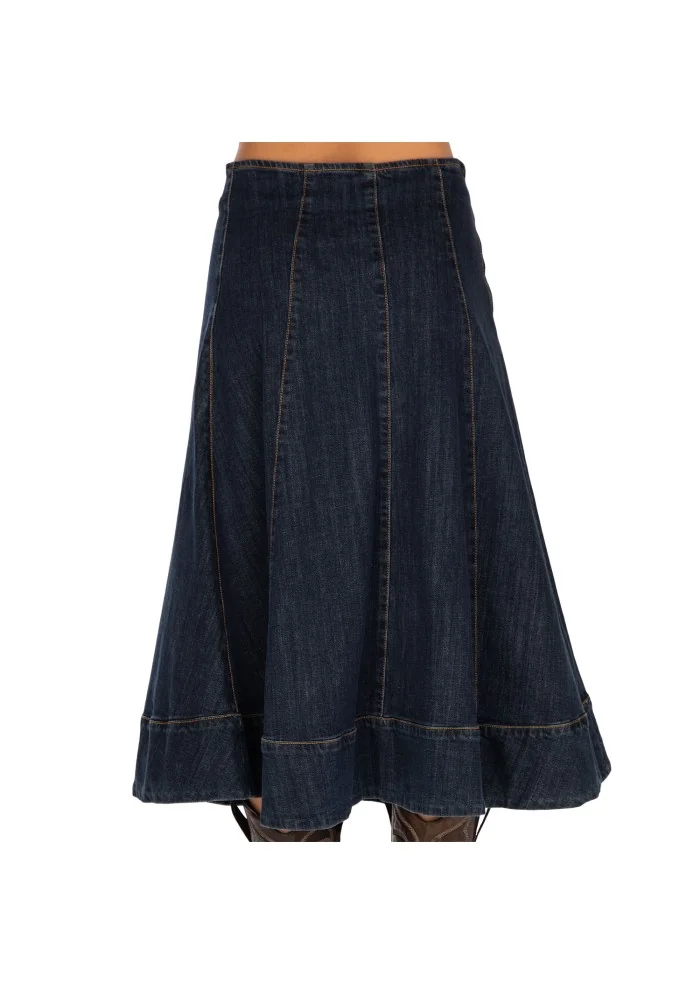 womens skirt god save denim anthea denim dark blue