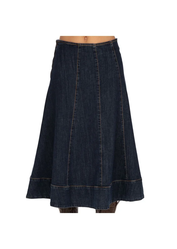 womens skirt god save denim anthea denim dark blue