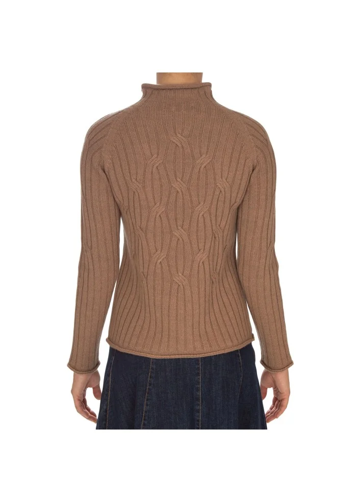 womens sweater kartika cable knit brown