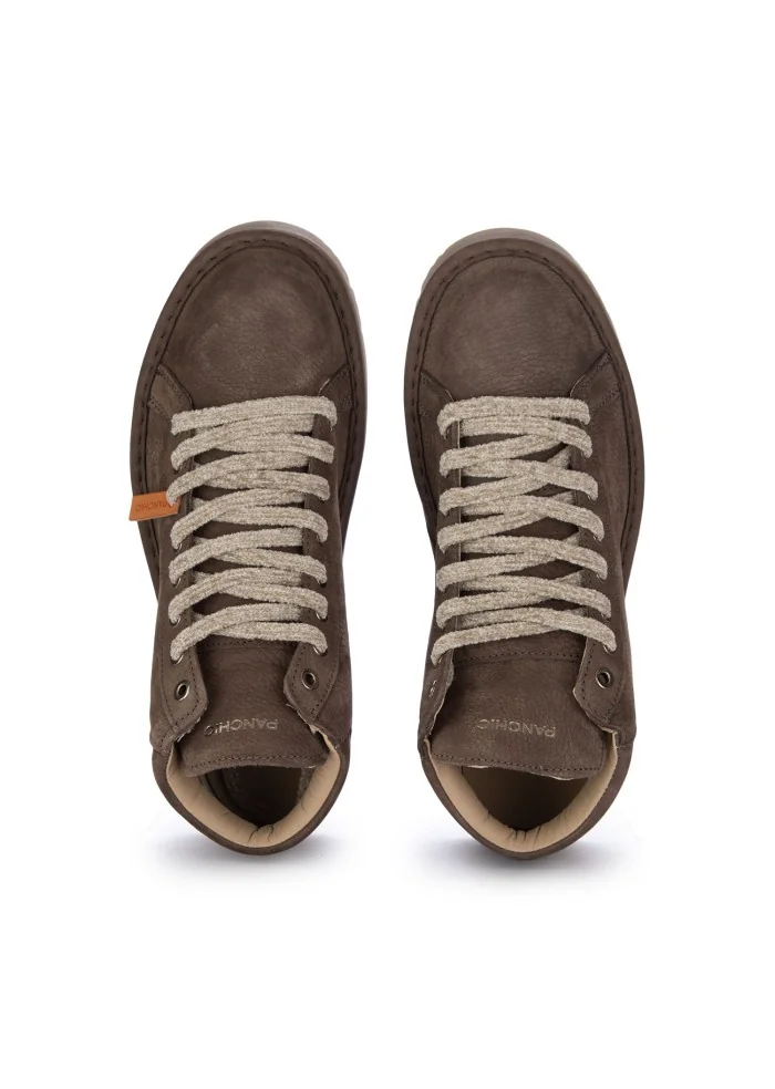 mens high sneakers panchic leather brown