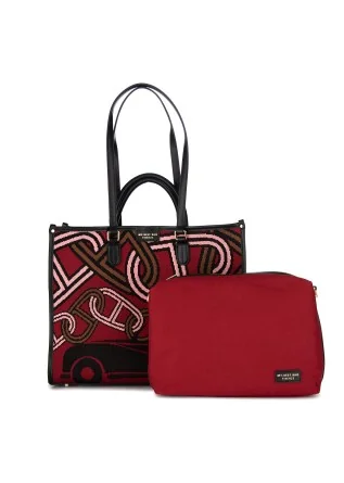 borsa shopper donna my best bag atena rosso nero rosa