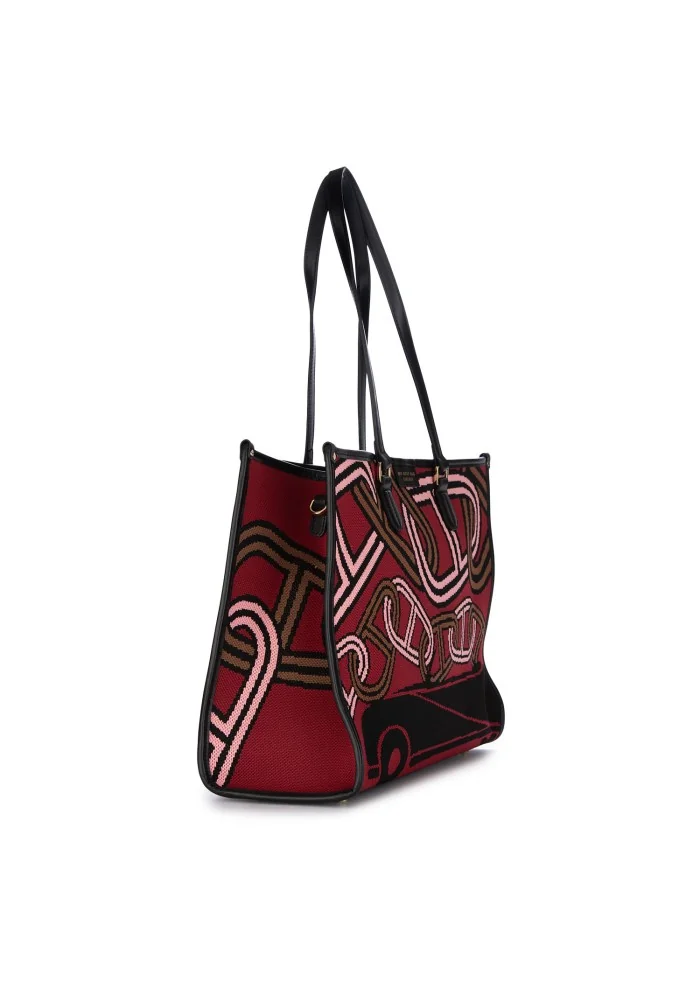 womens shopper bag my best bag atena red black pink