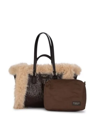 borsa a spalla donna my best bag atena marrone beige