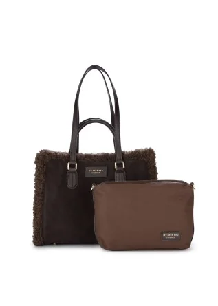 borsa a spalla donna my best bag atena piccola marrone