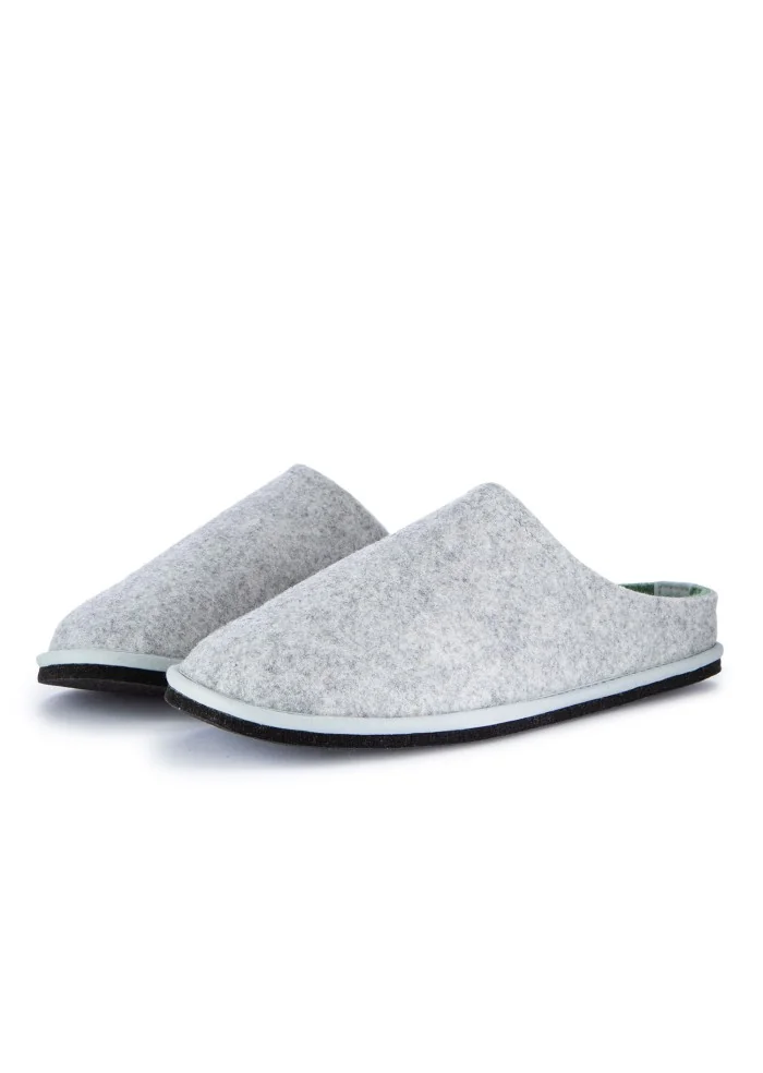 mens slippers lowenweiss wool felt grey green