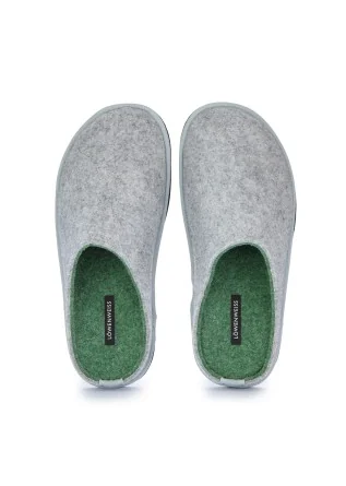 LÖWENWEISS | SLIPPERS WOOL FELT GREY GREEN