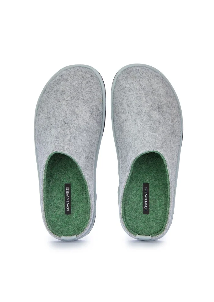 mens slippers lowenweiss wool felt grey green